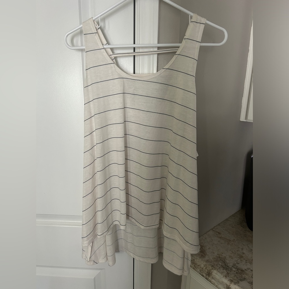 Women Awake Striped Tank Top Large NWT